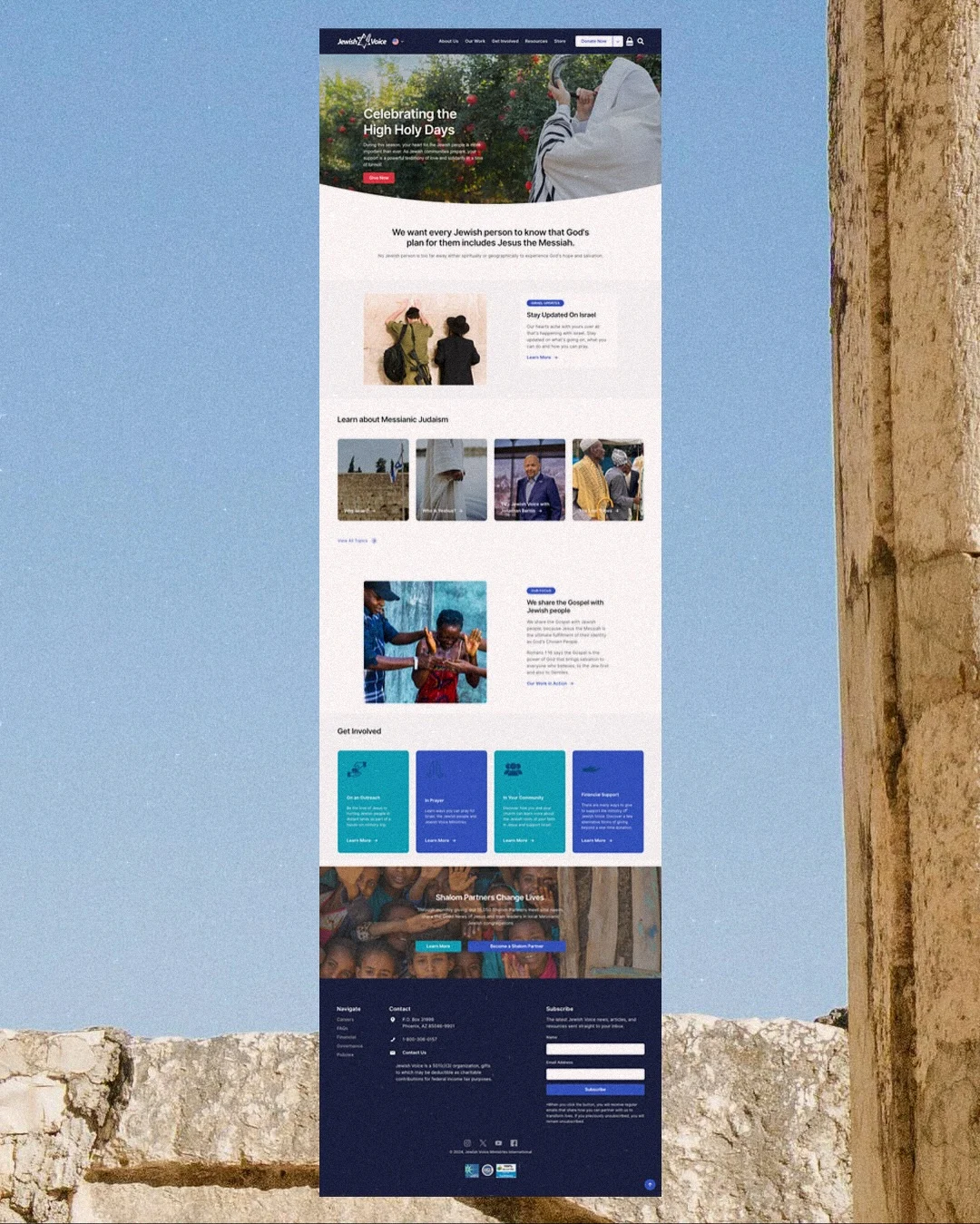 Jewish Voice — website layout 2
