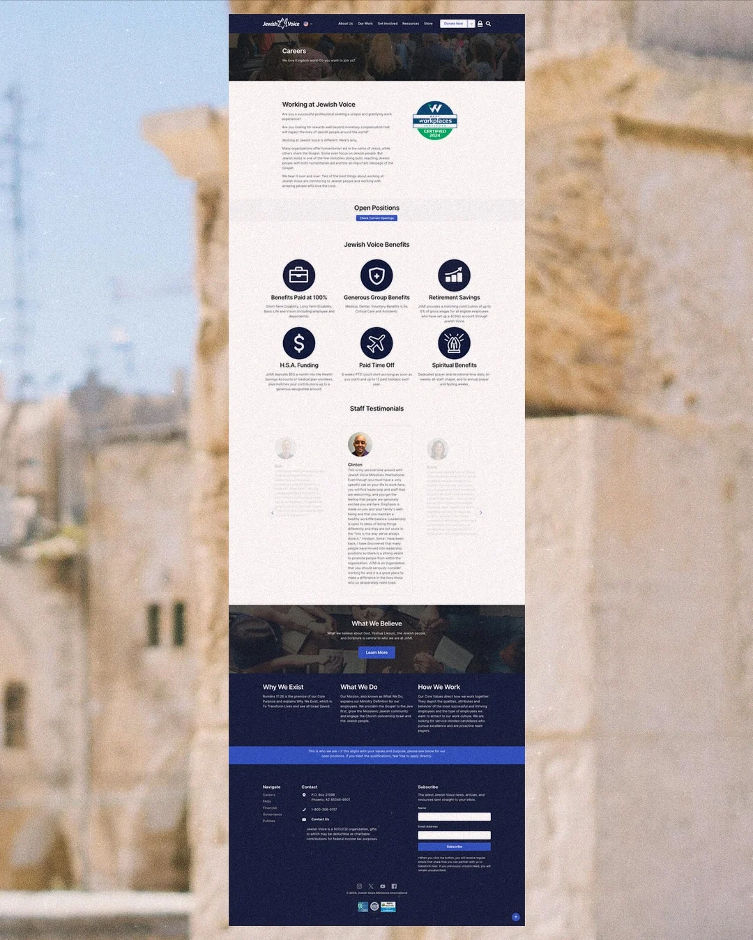 Jewish Voice — website layout 4