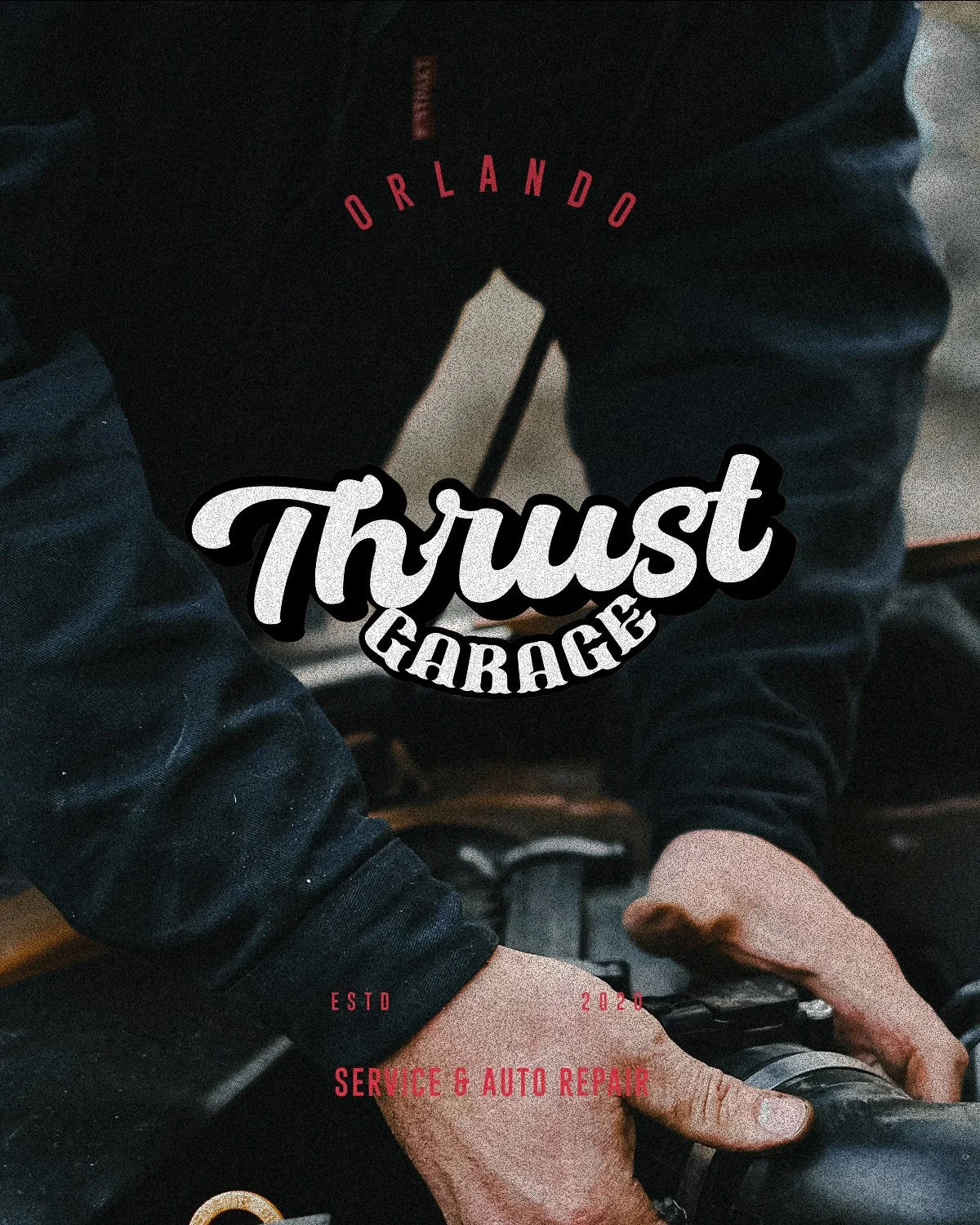 Thrust Garage — visual identity application 1